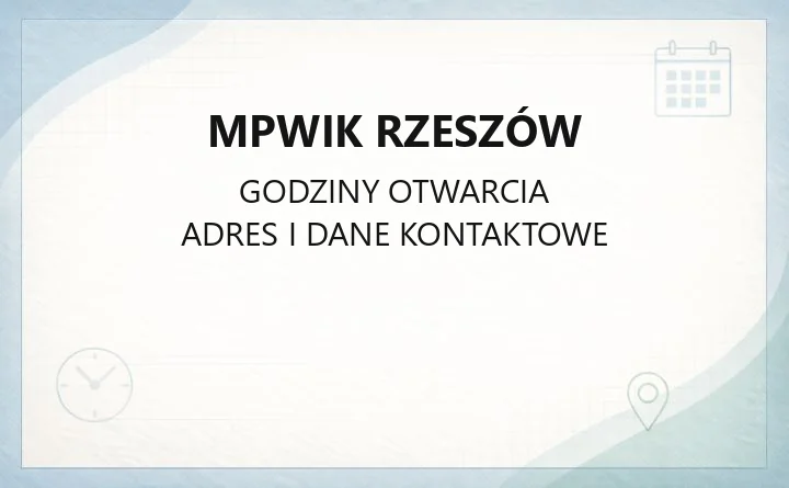 MPWiK Rzeszów - kontakt, awarie, BOK i e-usługi