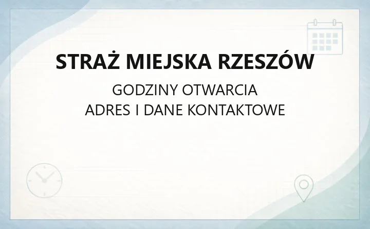Straż Miejska Rzeszów - kontakt, interwencje, mandaty