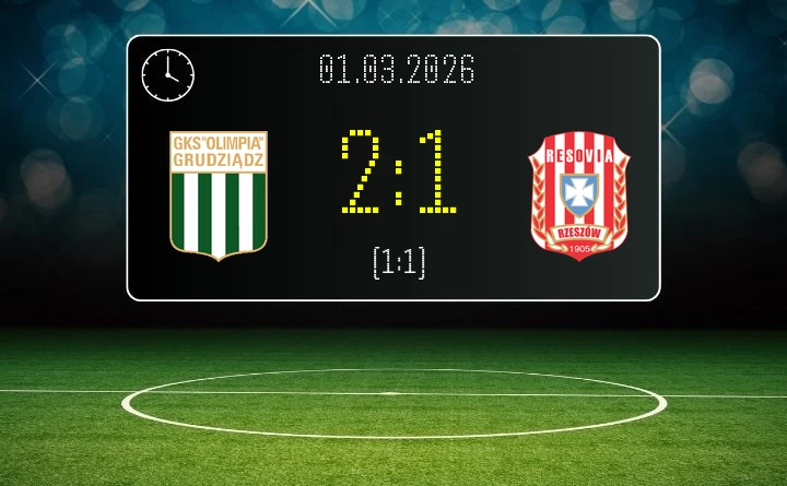 [PIŁKA NOŻNA] Olimpia Grudziądz – Resovia Rzeszów 2:1 w Betclic 2. liga