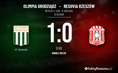 [PIŁKA NOŻNA] Betclic 2. liga: gol Siemaszki rozstrzygnął mecz Olimpia Grudziądz – Resovia Rzeszów 1:0