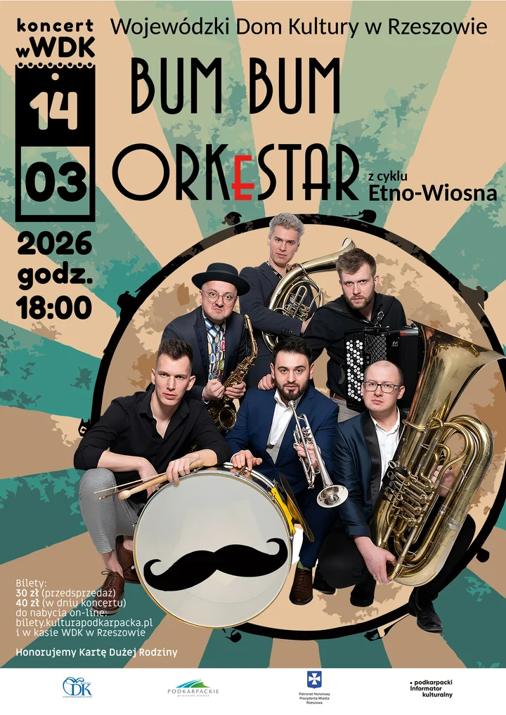 Obraz do artykułu: Bum Bum ORKeSTAR zagra w Rzeszowie w ramach cyklu Etno-Wiosna