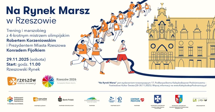 Obraz do artykułu: 🏃‍♂️ „Na Rynek Marsz” w Rzeszowie – trening z mistrzem olimpijskim