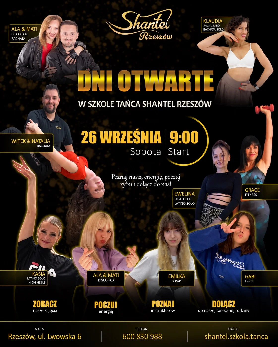 Grafika promocyjna wydarzenia Dni Otwarte Shantel Rzeszów: bezpłatne lekcje