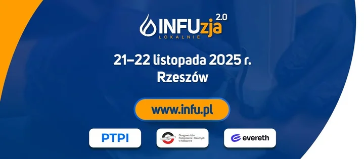Obrazek przedstawia grafikę promocyjną wydarzenia Konferencja i kurs praktyczny dotyczący terapii dożylnych w Rzeszowie