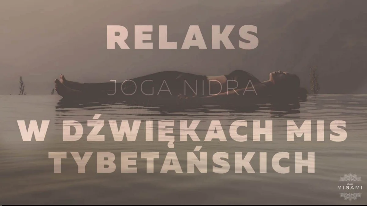 Grafika promocyjna wydarzenia Joga Nidra w dźwiękach mis w Rzeszowie