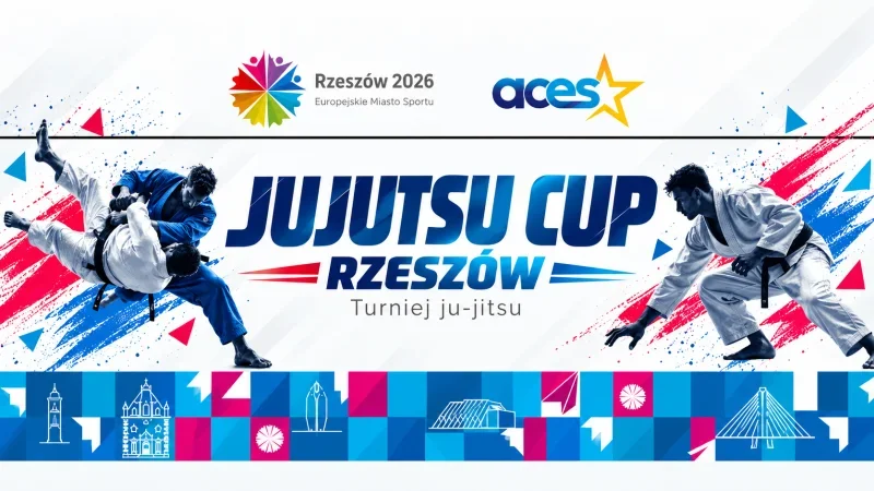 Grafika promocyjna wydarzenia Jujutsu Cup Rzeszów 2026: turniej walki