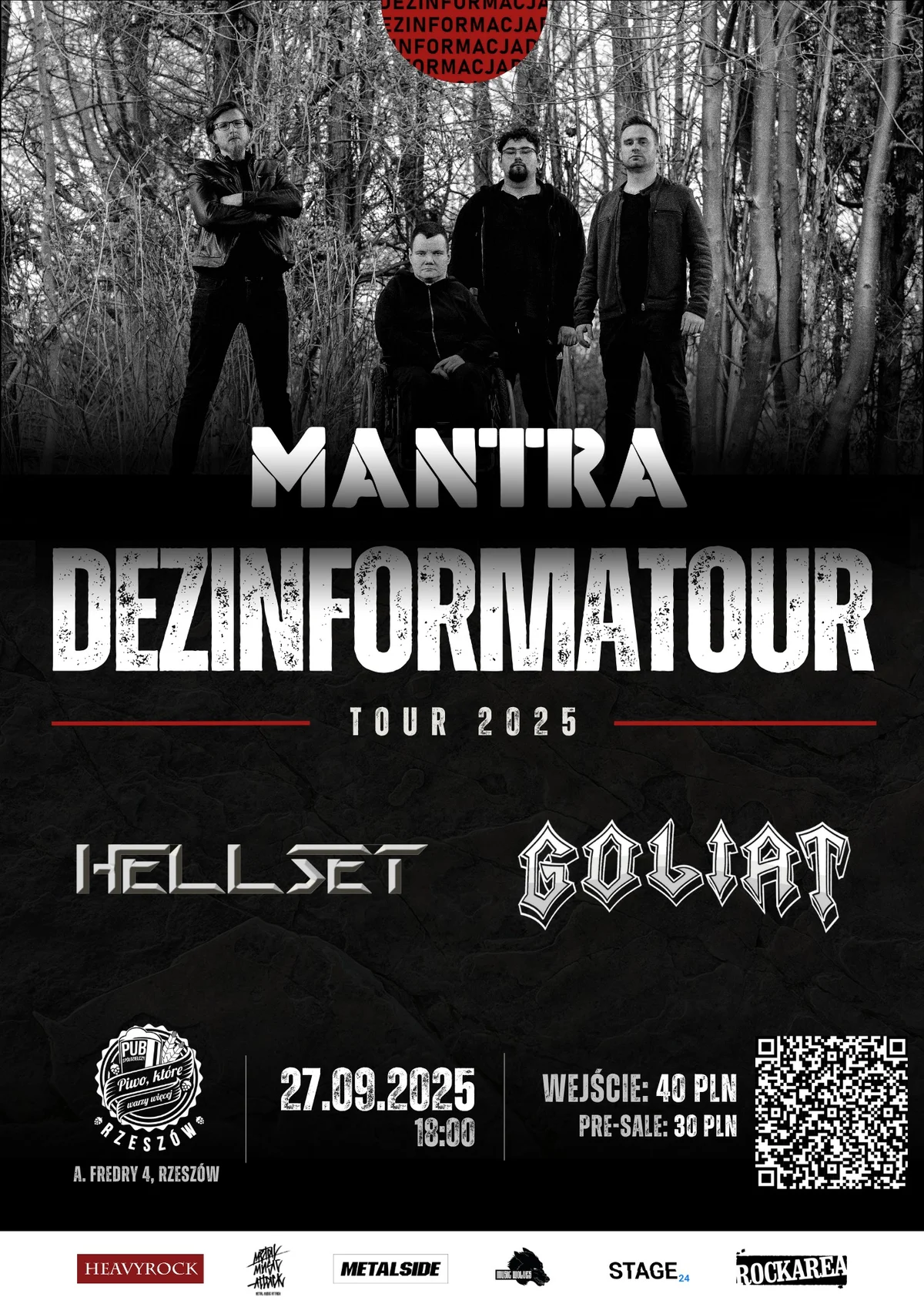 Grafika promocyjna wydarzenia Koncert metalowy w Rzeszowie z udziałem Mantra, Hellset i Goliat