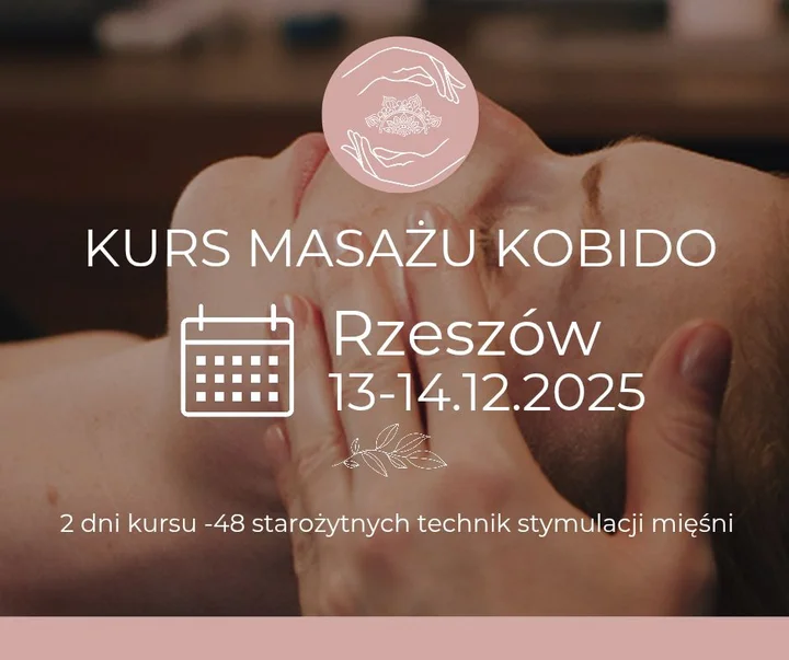 Grafika promocyjna wydarzenia KURS MASAŻU KOBIDO - RZESZÓW