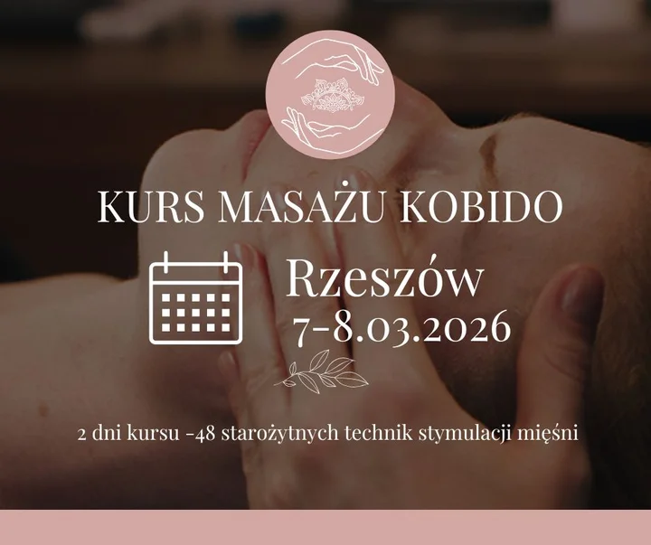 Grafika promocyjna wydarzenia Kurs masażu KOBIDO — Rzeszów (Instytut Bioterapii)