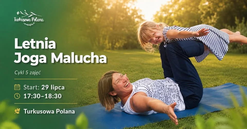 Grafika promocyjna wydarzenia Letnia Joga Malucha w Rzeszowie