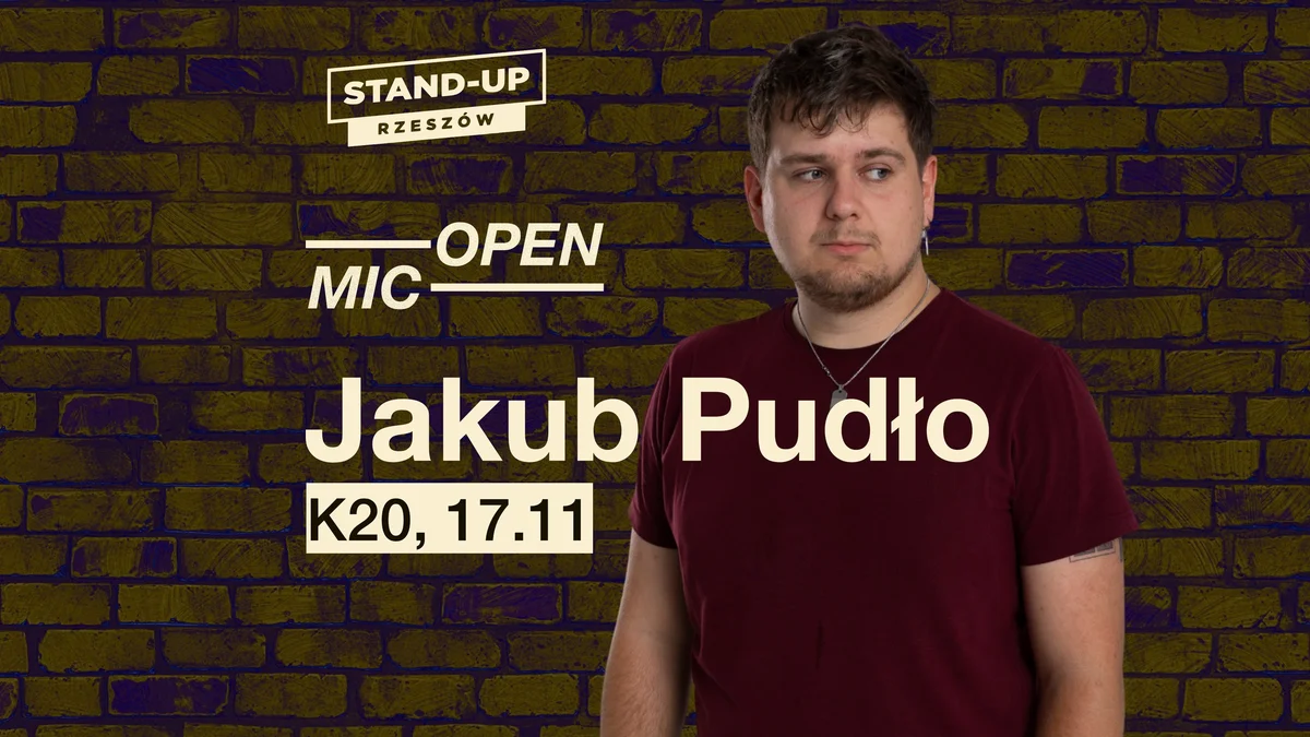 Grafika promocyjna wydarzenia Listopadowy Open-mic | Stand-up Rzeszów w K20