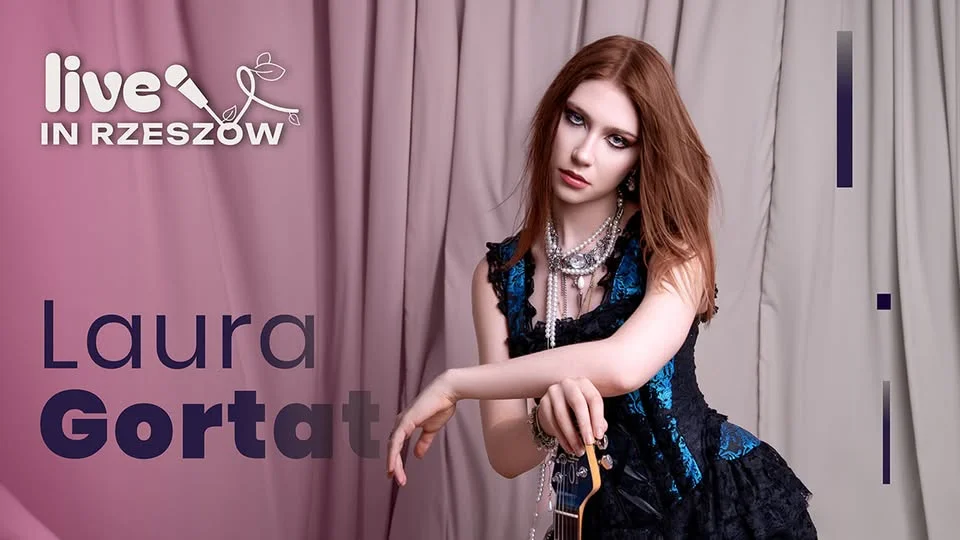 Grafika promocyjna wydarzenia Live in Rzeszów – koncert Laury Gortat