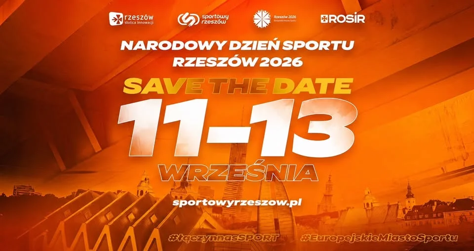 Grafika promocyjna wydarzenia Narodowy Dzień Sportu 2026 w Rzeszowie