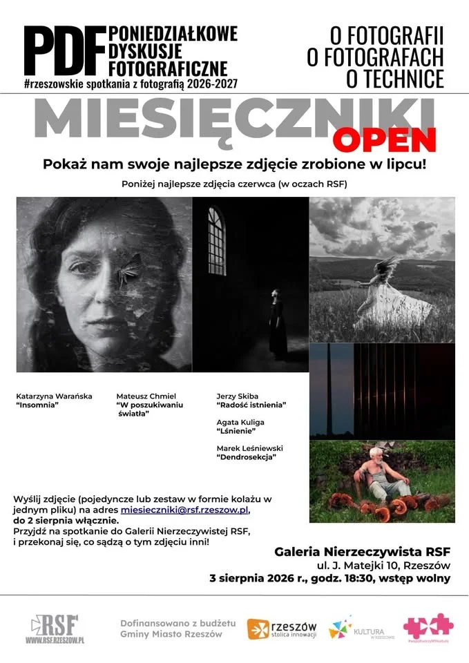 Grafika promocyjna wydarzenia PDF – miesięczniki lipcowe: spotkanie fotograficzne