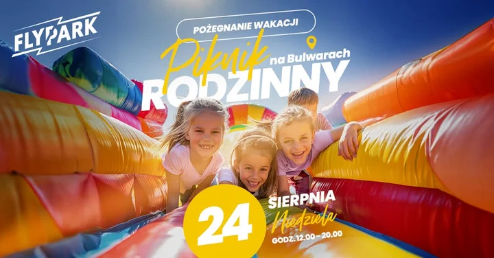 Obrazek przedstawia grafikę promocyjną wydarzenia Rodzinny piknik na Bulwarach w Rzeszowie