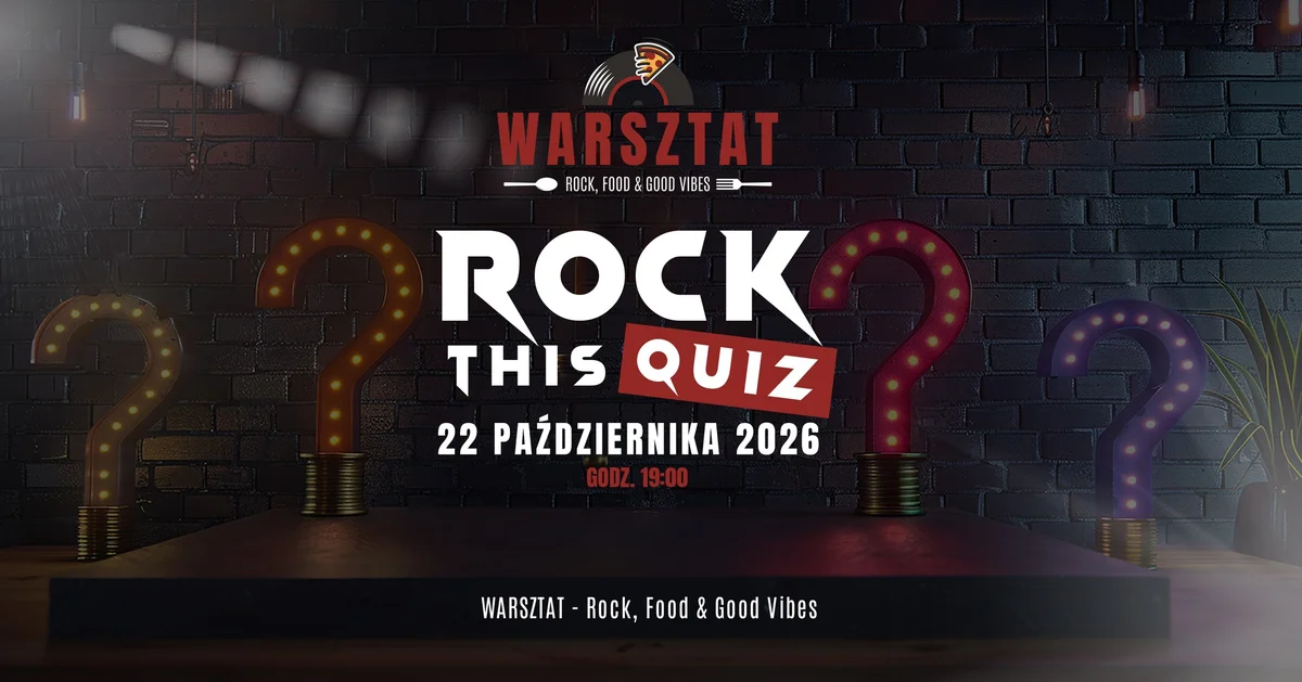 Grafika promocyjna wydarzenia ROCK THIS QUIZ w Rzeszowie