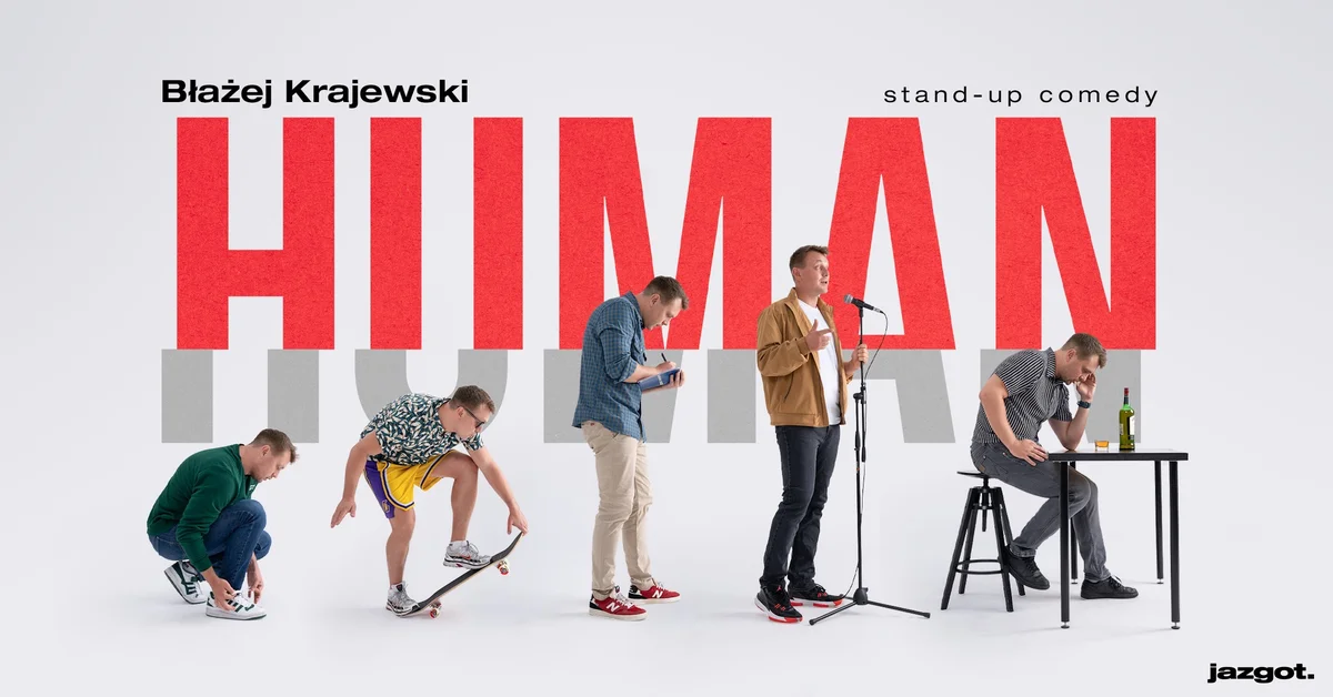 Grafika promocyjna wydarzenia RZESZÓW – Stand-up Błażej Krajewski „Human” – II termin w Pod Palmą