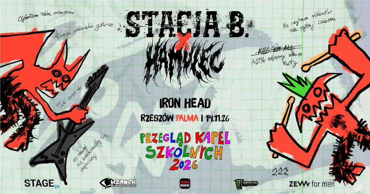 Grafika promocyjna wydarzenia STACJA B. x HAMULEC – Rzeszów koncert