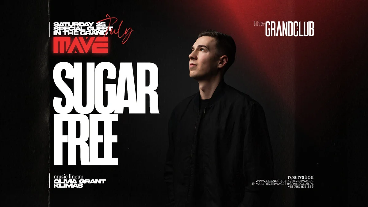 Grafika promocyjna wydarzenia SUGAR FREE x Mave – klubowa sobota