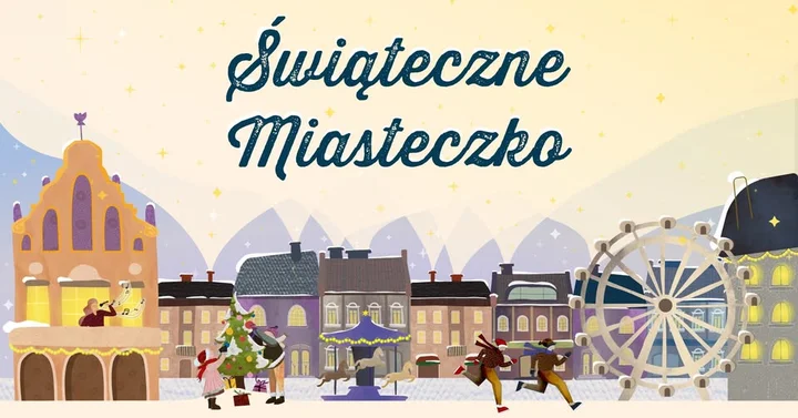 Grafika promocyjna wydarzenia Świąteczne Miasteczko 2025 w Rzeszowie — magia świąt na Rynku