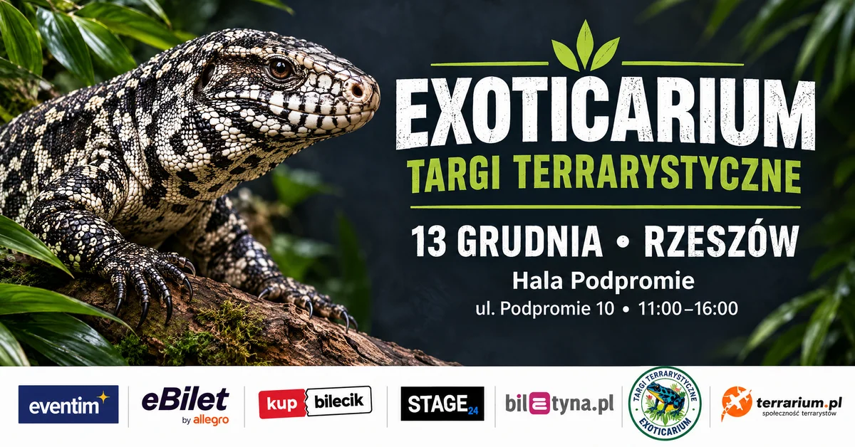 Grafika promocyjna wydarzenia Targi Terrarystyczne Exoticarium – Rzeszów 2026