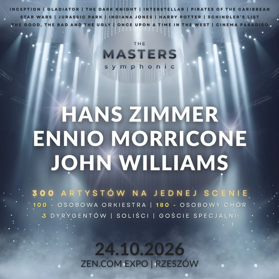 Grafika promocyjna wydarzenia The Masters Symphonic: koncert w Rzeszowie