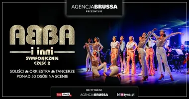 Grafika promocyjna wydarzenia ABBA i Inni Symfonicznie II w Rzeszowie – największe hity ABBY w symfonicznej oprawie