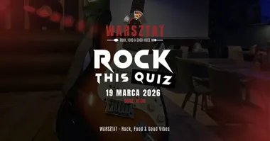 Grafika promocyjna wydarzenia Rock This Quiz — rockowy quiz w Warsztat Rzeszów, 19 marca 2026