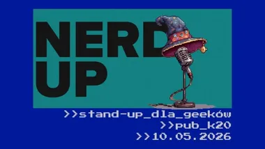 Grafika promocyjna wydarzenia Nerd-up: stand-up dla geeków — Rzeszów, 10 maja 2026