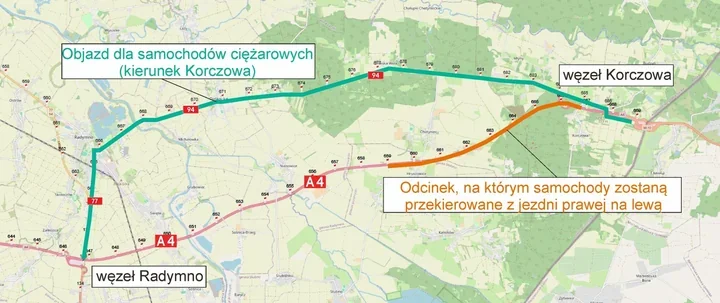A4 pod Przemyślem w remoncie. Ruch pójdzie innym torem