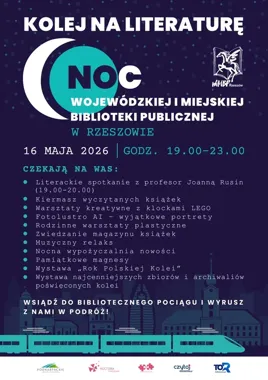 Kolej na literaturę - biblioteczna Noc Muzeów w Rzeszowie rusza pełnym składem
