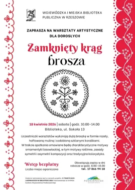 Lasowiacka brosza w dużym formacie - biblioteka zaprasza na twórcze sobotnie spotkanie